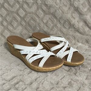 Skechers Cali Beverlee - New Resort Wedge Sandals - White / Cork - Size6.5